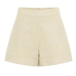Anna Cate Lizzie Short In Neutral Linen Cotton Embroidered Sz‎ XS NWT Tuckernuck
